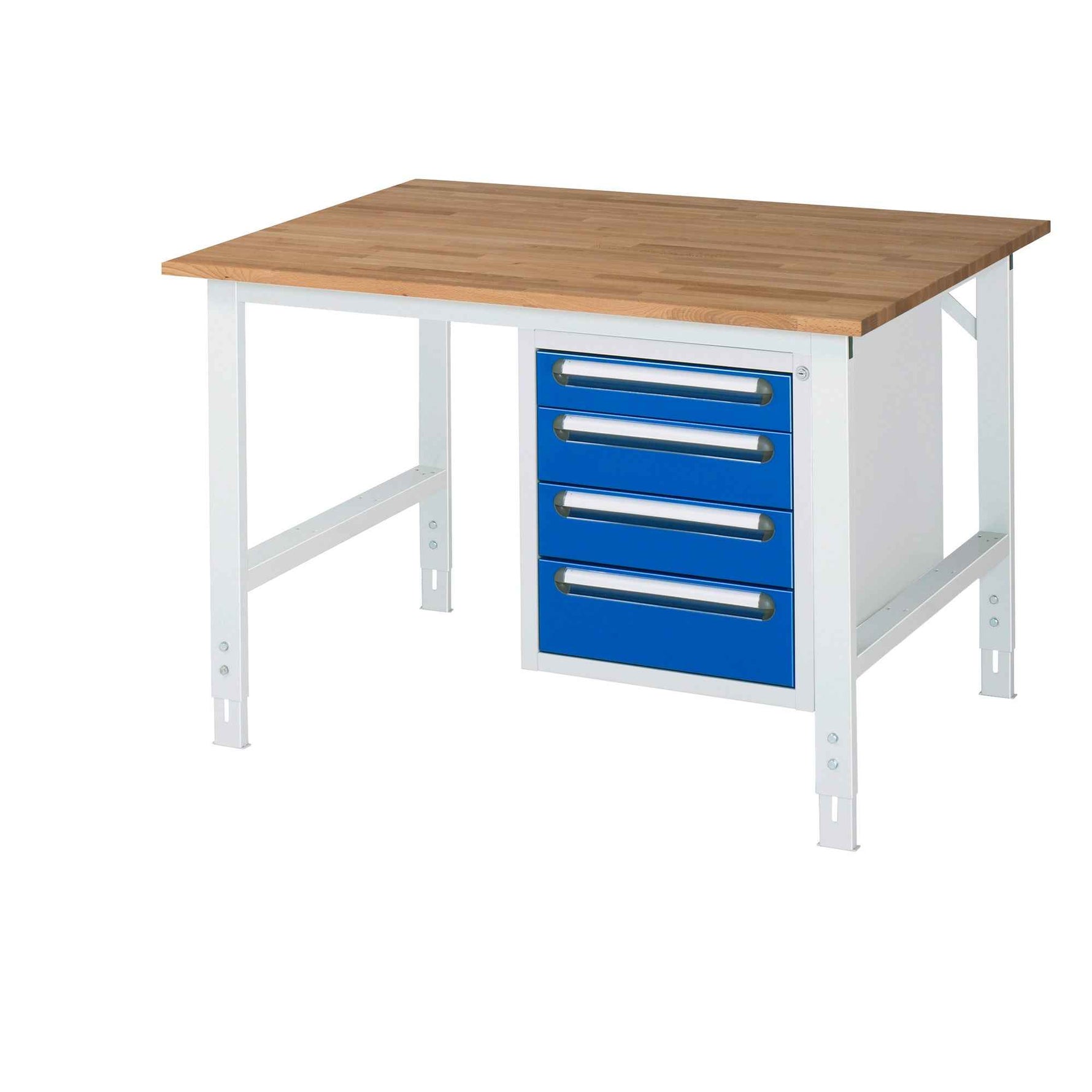 RAU Arbeitstisch Tom 1.250 x 910-1.230 x 1.000 mm (B x H x T) 25 mm 4 Schubladen