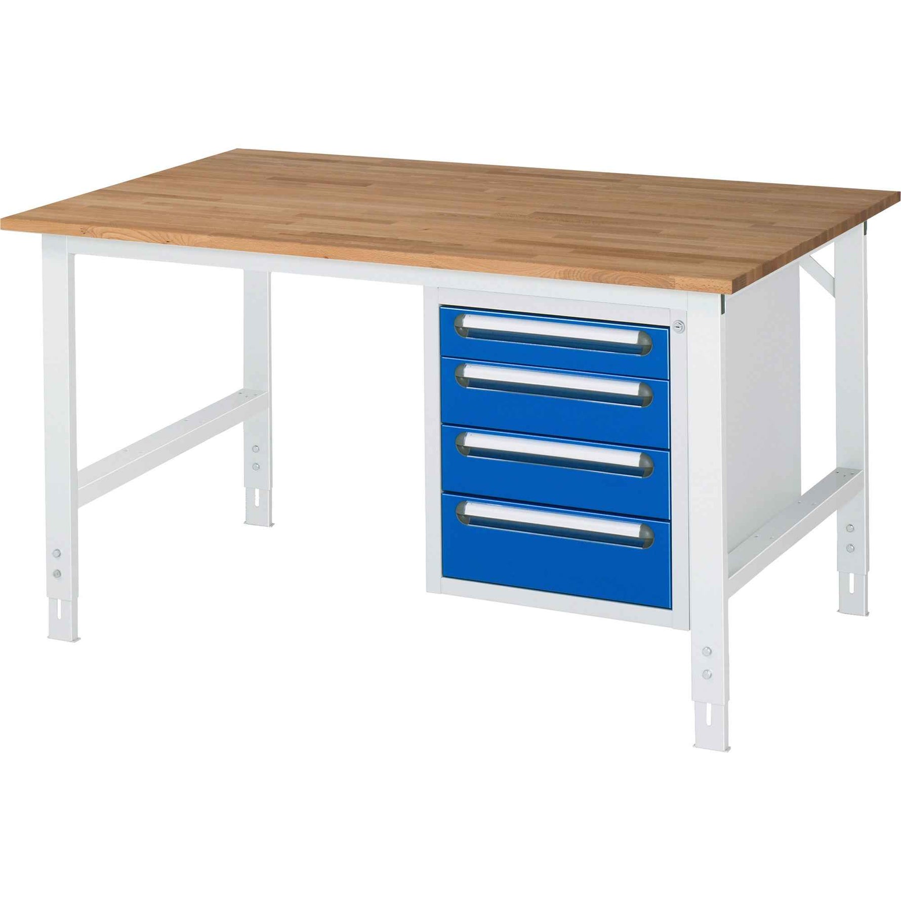 RAU Arbeitstisch Tom 1.500 x 760-1.080 x 1.000 mm (B x H x T) 25 mm 4 Schubladen