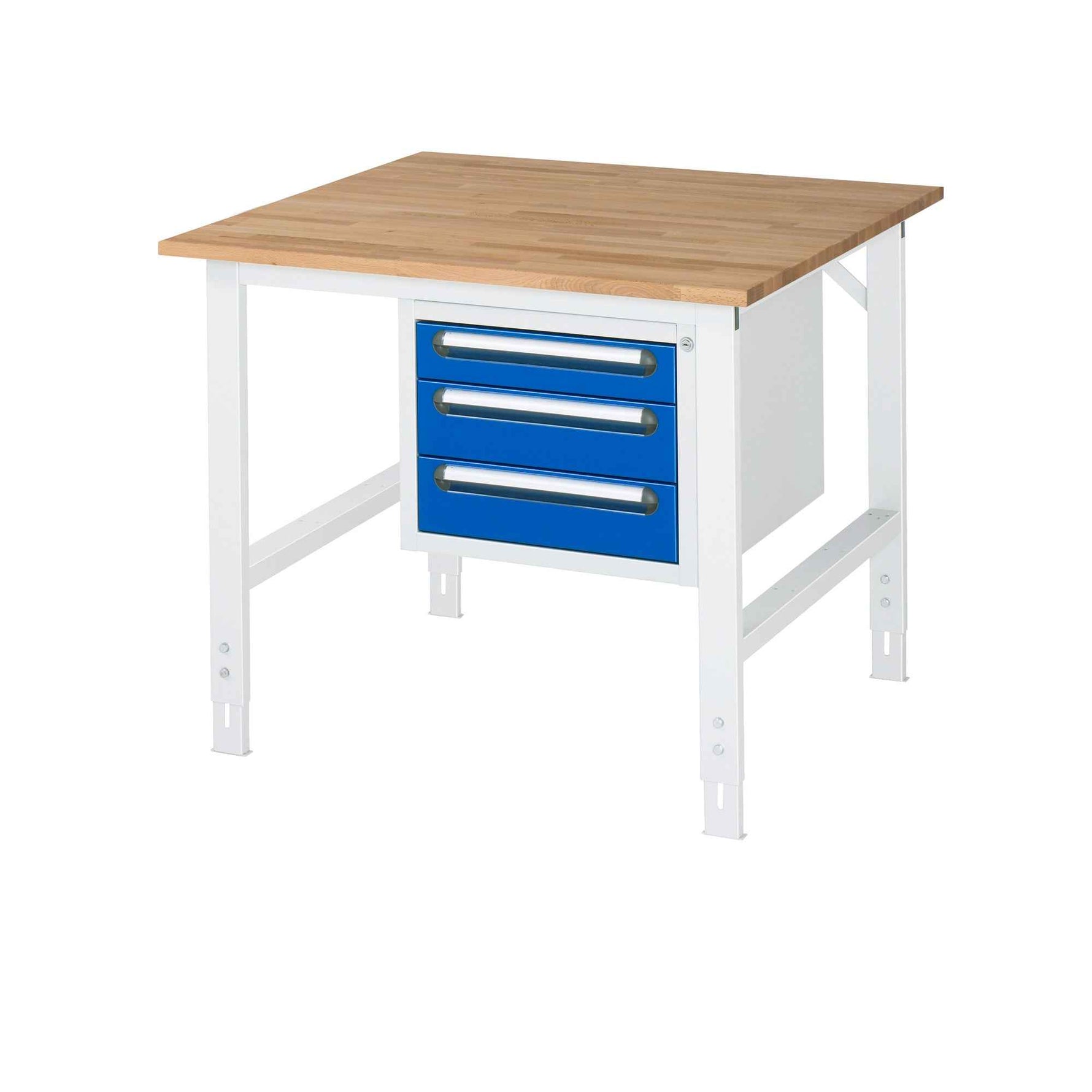 RAU Arbeitstisch Tom 1.000 x 760-1.080 x 1.000 mm (B x H x T) 25 mm 3 Schubladen