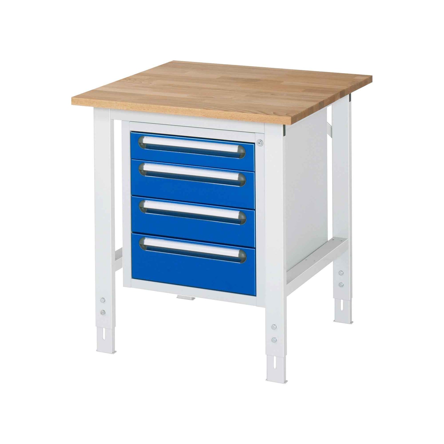 RAU Arbeitstisch Tom 750 x 760-1.080 x 800 mm (B x H x T) 25 mm 4 Schubladen