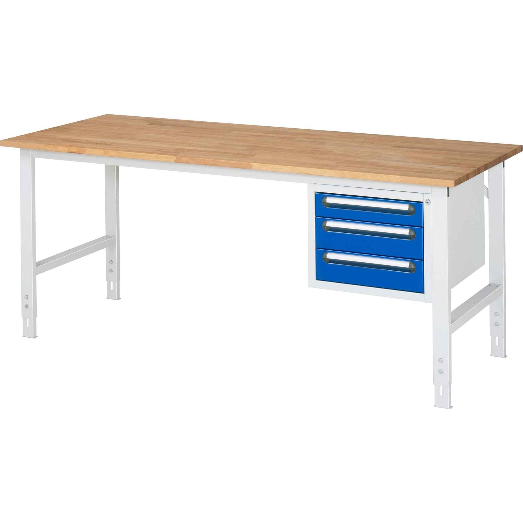 RAU Arbeitstisch Tom 2.000 x 760-1.080 x 800 mm (B x H x T) 25 mm 3 Schubladen