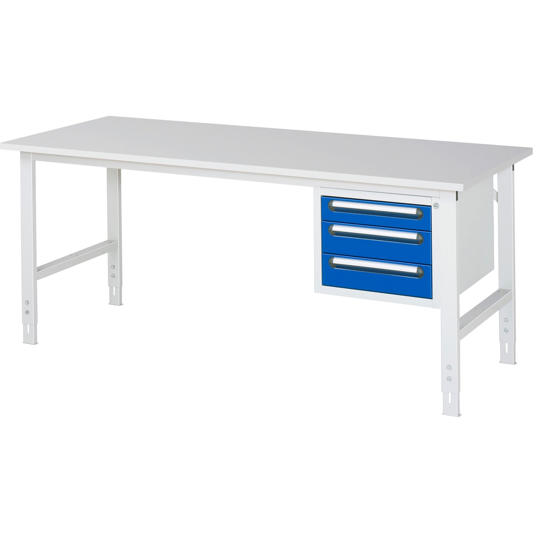 RAU Arbeitstisch Tom 2.000 x 760-1.080 x 800 mm (B x H x T) 22 mm 3 Schubladen