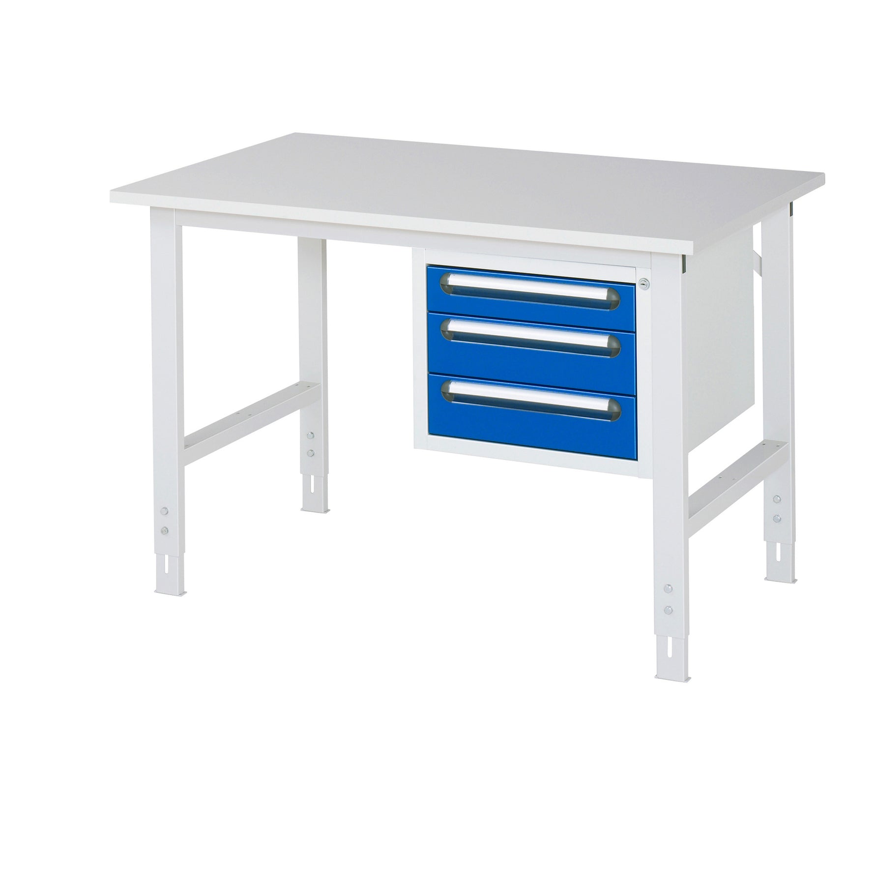 RAU Arbeitstisch Tom 1.250 x 760-1.080 x 800 mm (B x H x T) 22 mm 3 Schubladen