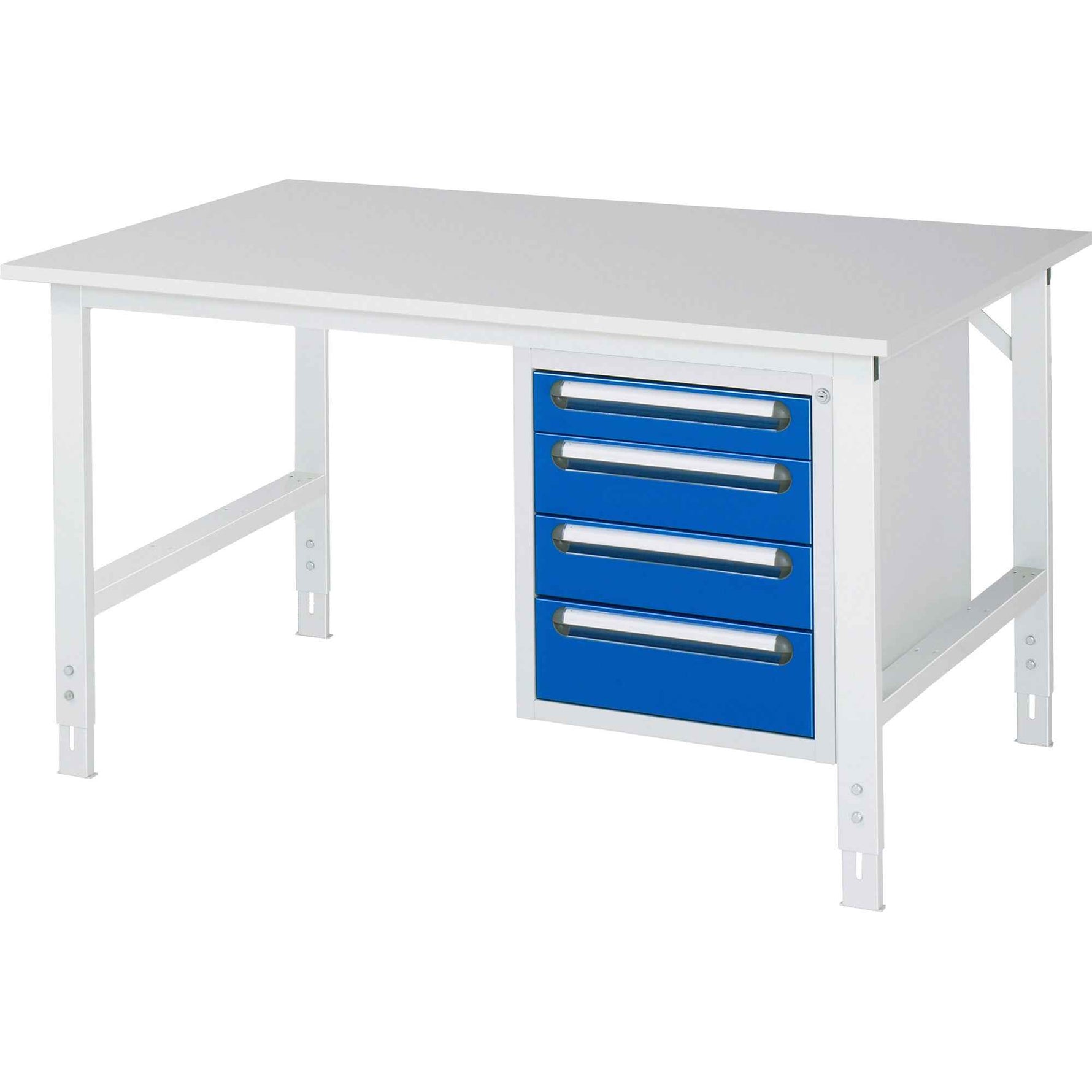 RAU Arbeitstisch Tom 1.500 x 760-1.080 x 1.000 mm (B x H x T) 22 mm 4 Schubladen