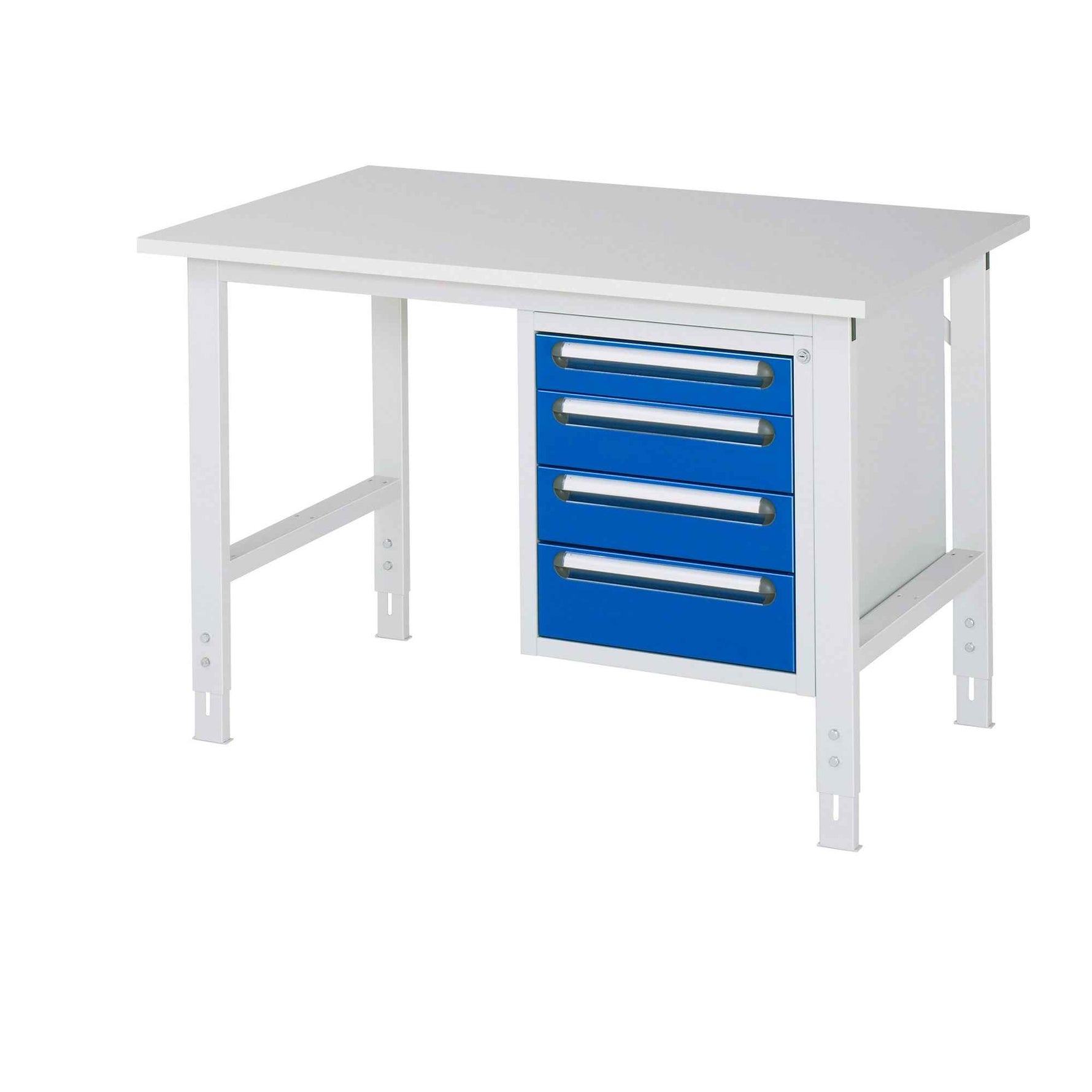 RAU Arbeitstisch Tom 1.250 x 760-1.080 x 800 mm (B x H x T) 22 mm 4 Schubladen