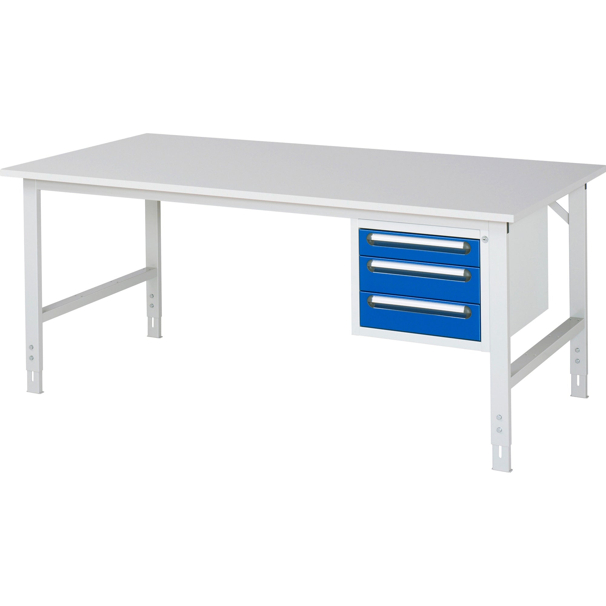 RAU Arbeitstisch Tom 2.000 x 760-1.080 x 1.000 mm (B x H x T) 22 mm 3 Schubladen