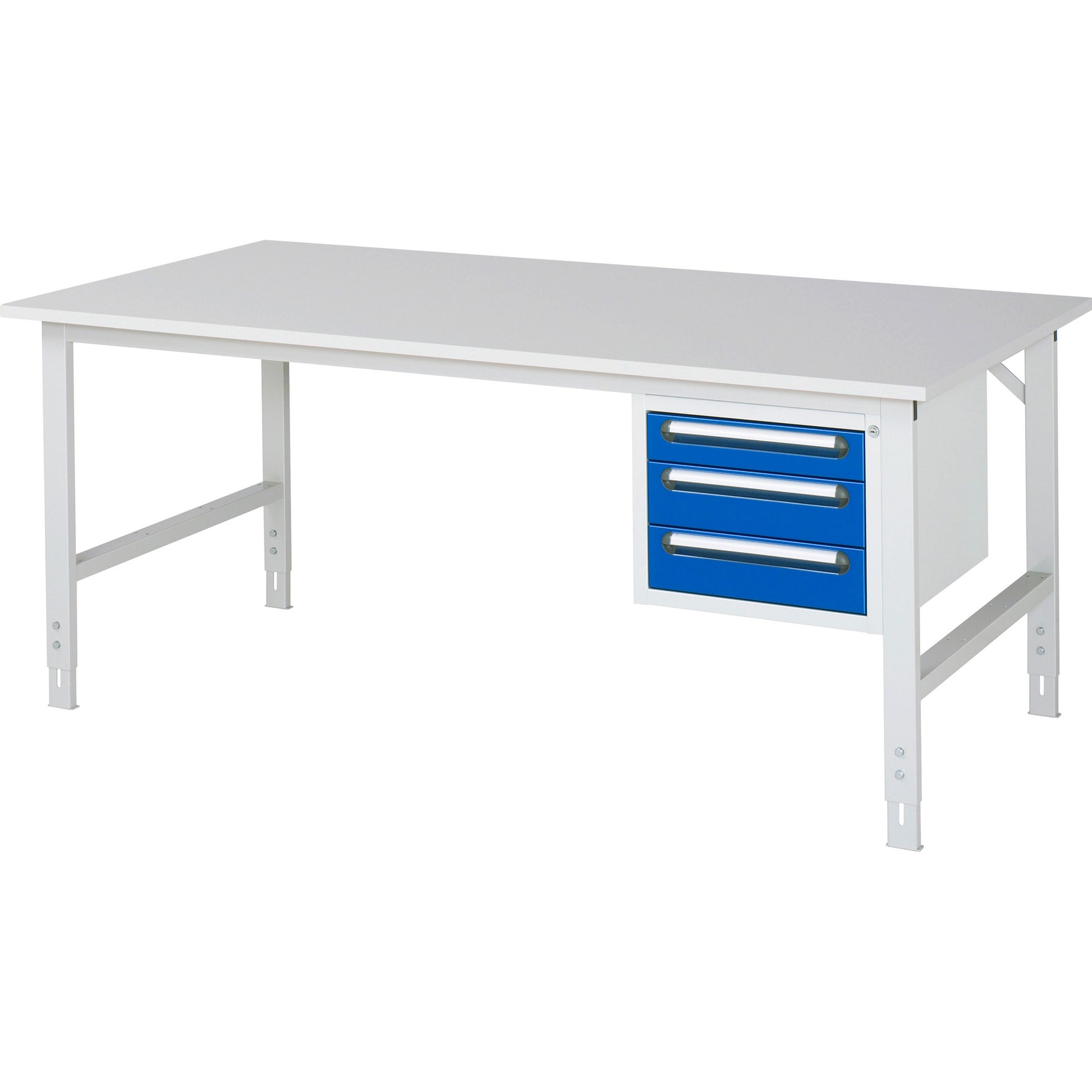 RAU Arbeitstisch Tom 2.000 x 760-1.080 x 1.000 mm (B x H x T) 22 mm 3 Schubladen