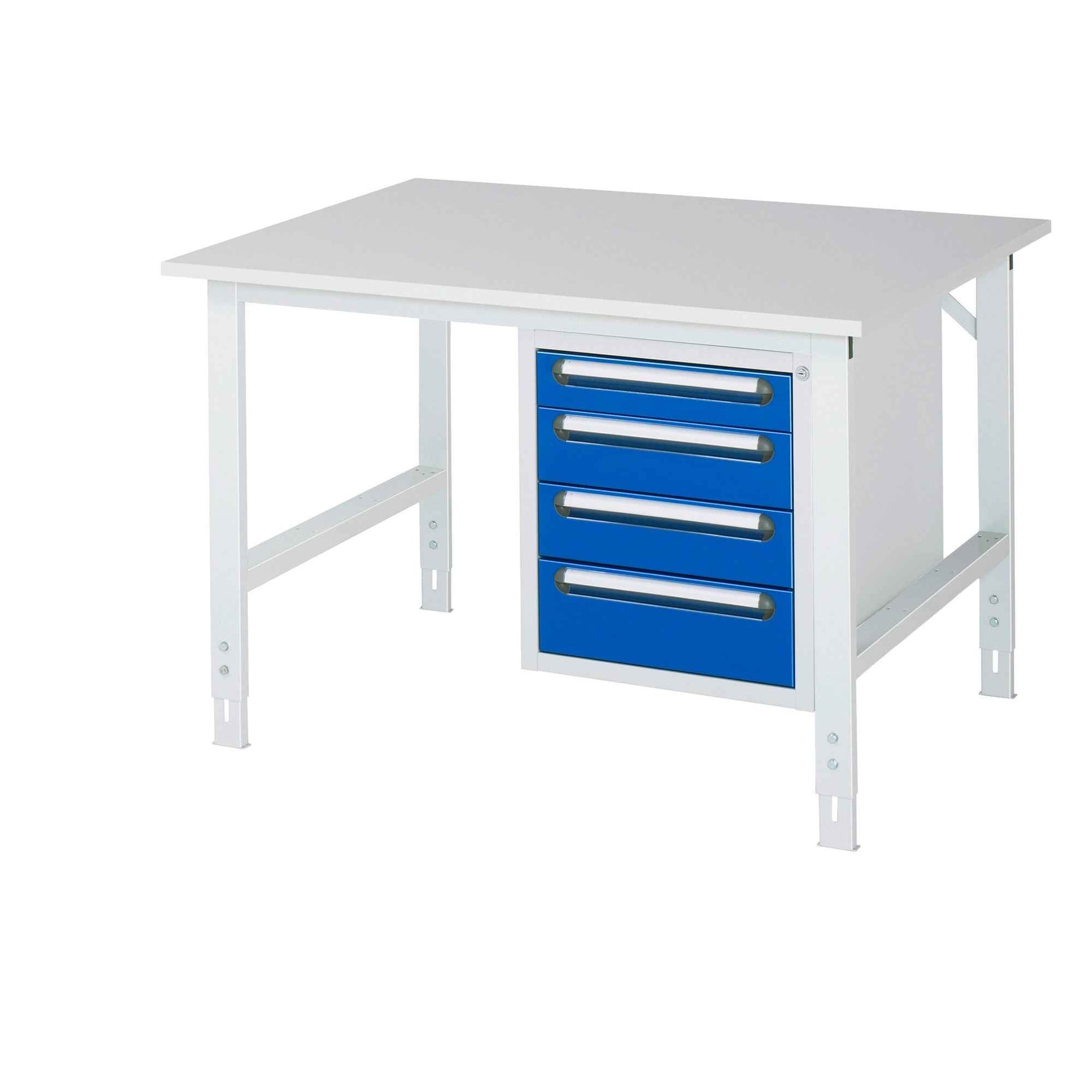 RAU Arbeitstisch Tom 1.250 x 760-1.080 x 1.000 mm (B x H x T) 22 mm 4 Schubladen