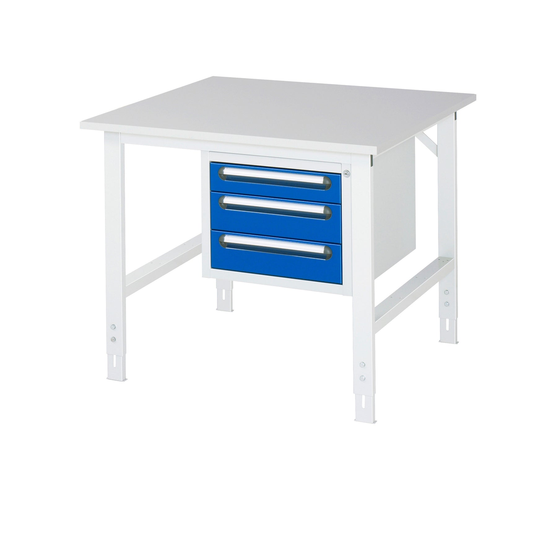 RAU Arbeitstisch Tom 1.000 x 760-1.080 x 1.000 mm (B x H x T) 22 mm 3 Schubladen