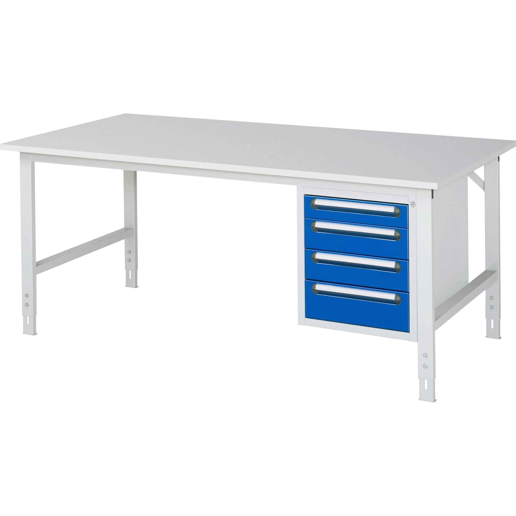 RAU Arbeitstisch Tom 2.000 x 760-1.080 x 1.000 mm (B x H x T) 22 mm 4 Schubladen
