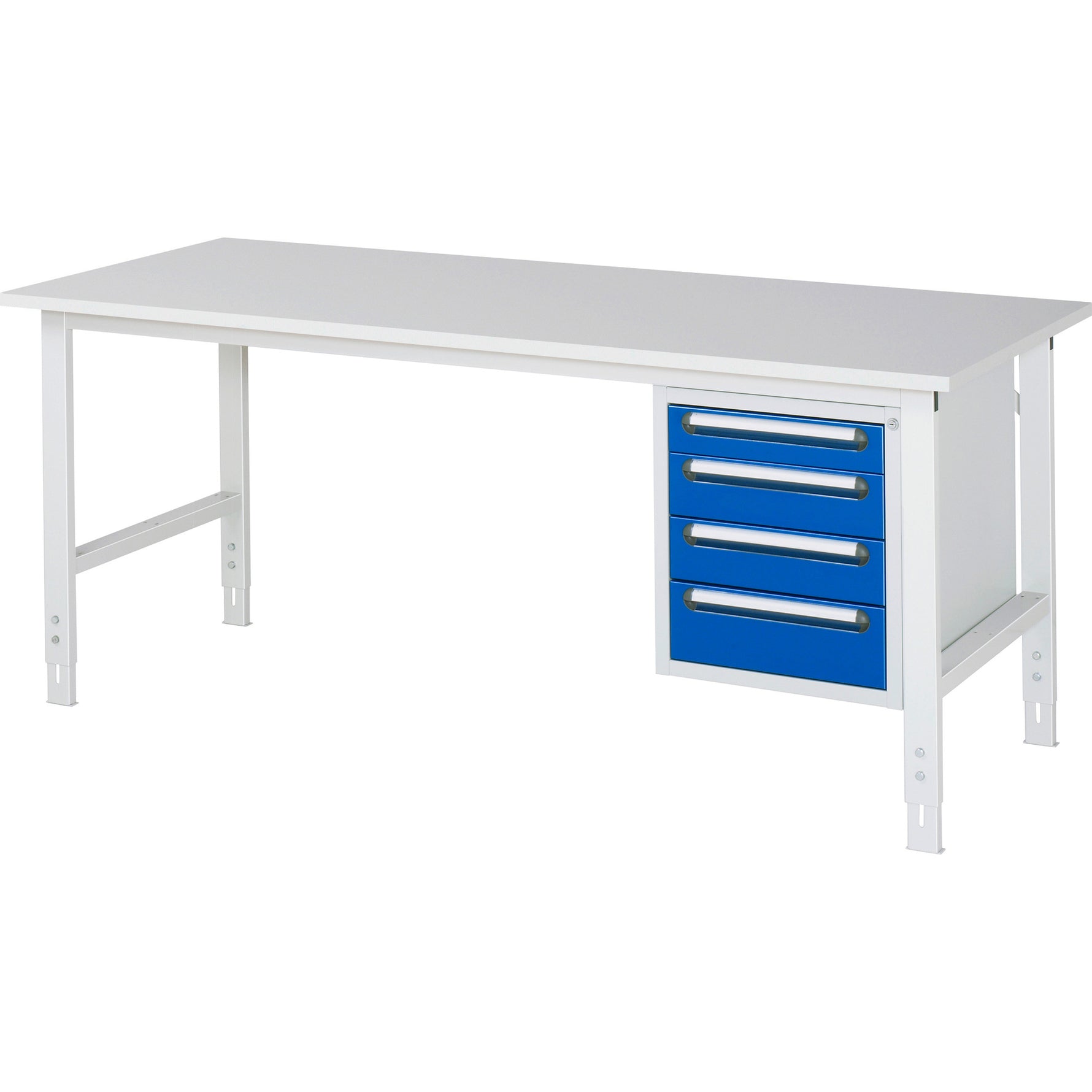 RAU Arbeitstisch Tom 2.000 x 760-1.080 x 800 mm (B x H x T) 22 mm 4 Schubladen