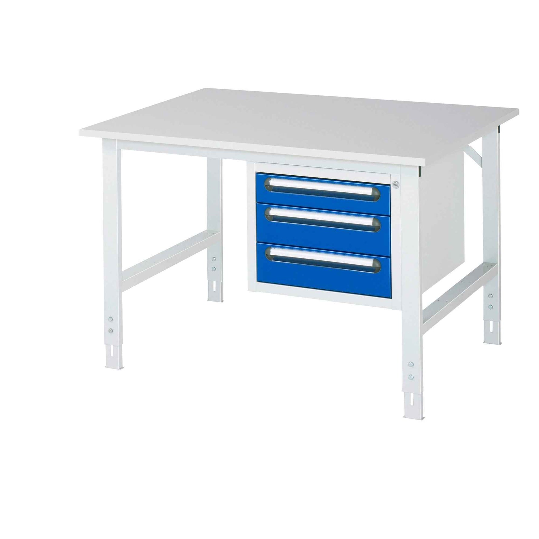 RAU Arbeitstisch Tom 1.250 x 760-1.080 x 1.000 mm (B x H x T) 22 mm 3 Schubladen