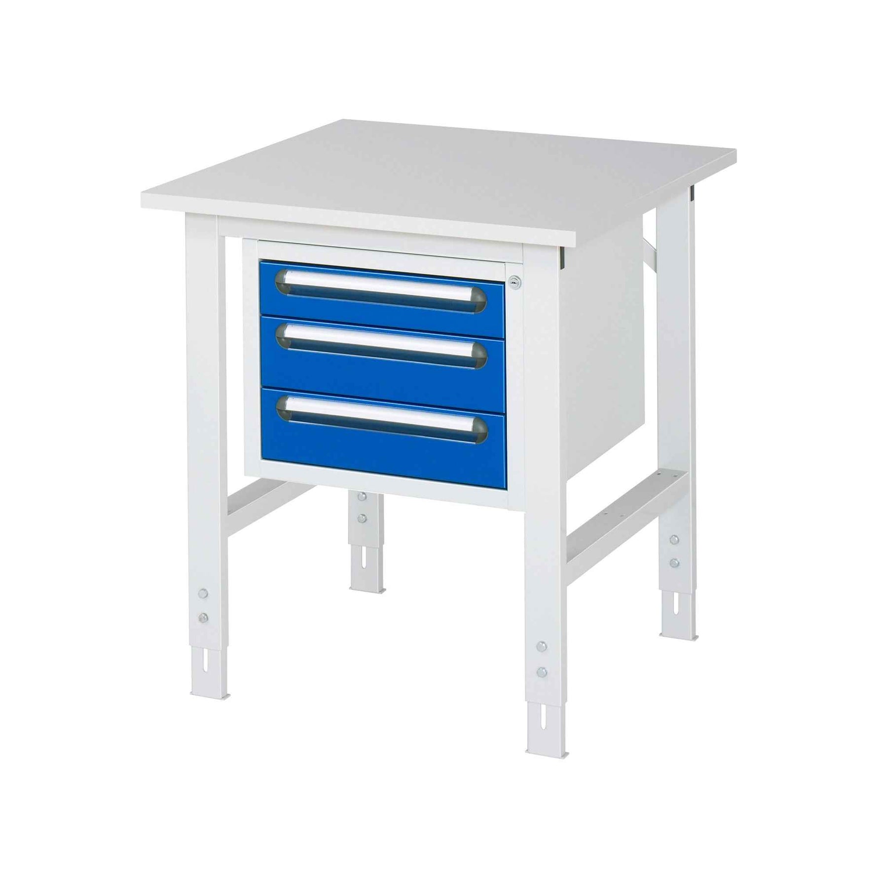 RAU Arbeitstisch Tom 750 x 760-1.080 x 800 mm (B x H x T) 22 mm 3 Schubladen