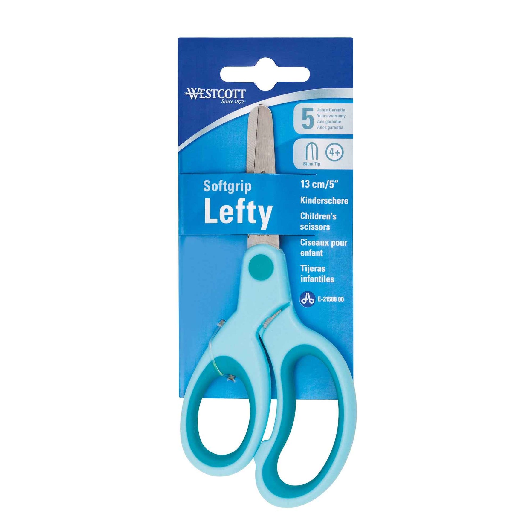 Westcott Bastelschere Kids asymmetrisch, gerade, Langauge 130 mm