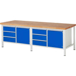 RAU Werkbank 8000 2.500 x 840-1.040 x 900 mm (B x H x T) 6 Schubladen