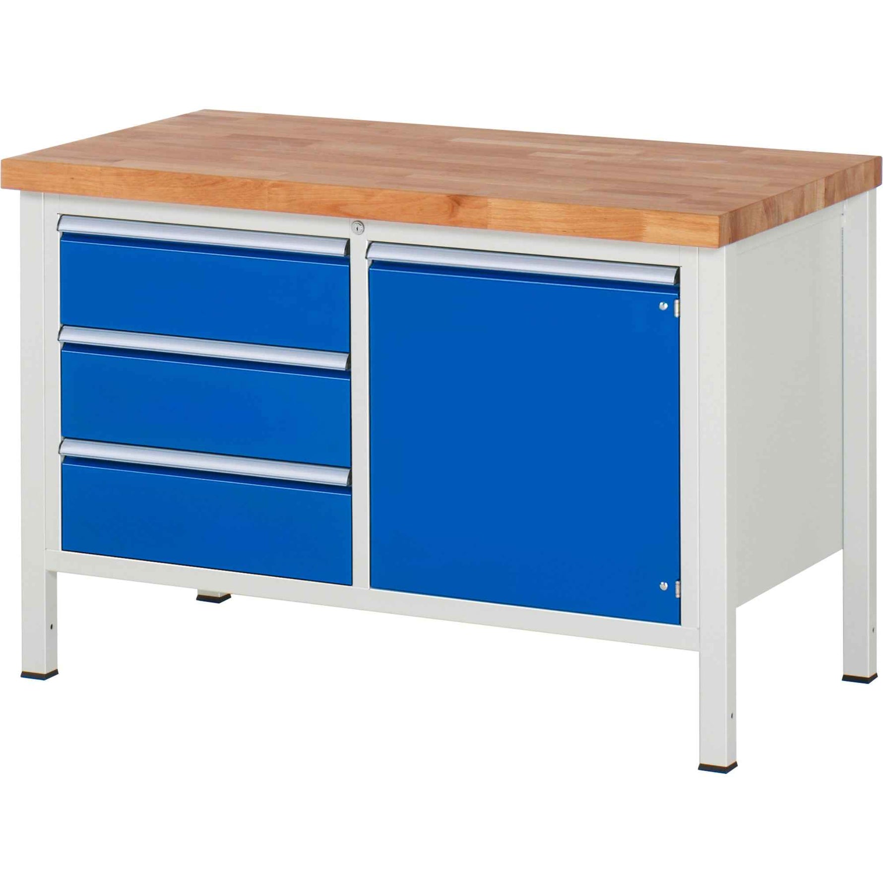 RAU Werkbank 8000 1.250 x 840-1.040 x 700 mm (B x H x T) 3 Schubladen