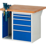 RAU Werkbank 7000 Schraubstock mit Klapplift 1.000 x 890 x 900 mm (B x H x T) 5 Schubladen