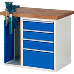 RAU Werkbank 7000 Schraubstock mit Klapplift 1.000 x 890 x 700 mm (B x H x T) 4 Schubladen