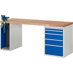 RAU Werkbank 7000 Schraubstock mit Klapplift 2.000 x 890 x 700 mm (B x H x T) 5 Schubladen