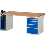 RAU Werkbank 7000 Schraubstock mit Klapplift 2.000 x 890 x 900 mm (B x H x T) 5 Schubladen