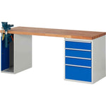 RAU Werkbank 7000 Schraubstock mit Klapplift 2.000 x 890 x 700 mm (B x H x T) 4 Schubladen