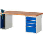 RAU Werkbank 7000 Schraubstock mit Klapplift 2.000 x 890 x 900 mm (B x H x T) 4 Schubladen