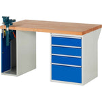 RAU Werkbank 7000 Schraubstock mit Klapplift 1.500 x 890 x 900 mm (B x H x T) 4 Schubladen