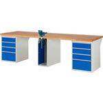 RAU Werkbank 7000 Schraubstock mit Klapplift 3.000 x 890 x 900 mm (B x H x T) 8 Schubladen