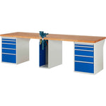 RAU Werkbank 7000 Schraubstock mit Klapplift 3.000 x 890 x 900 mm (B x H x T) 10 Schubladen