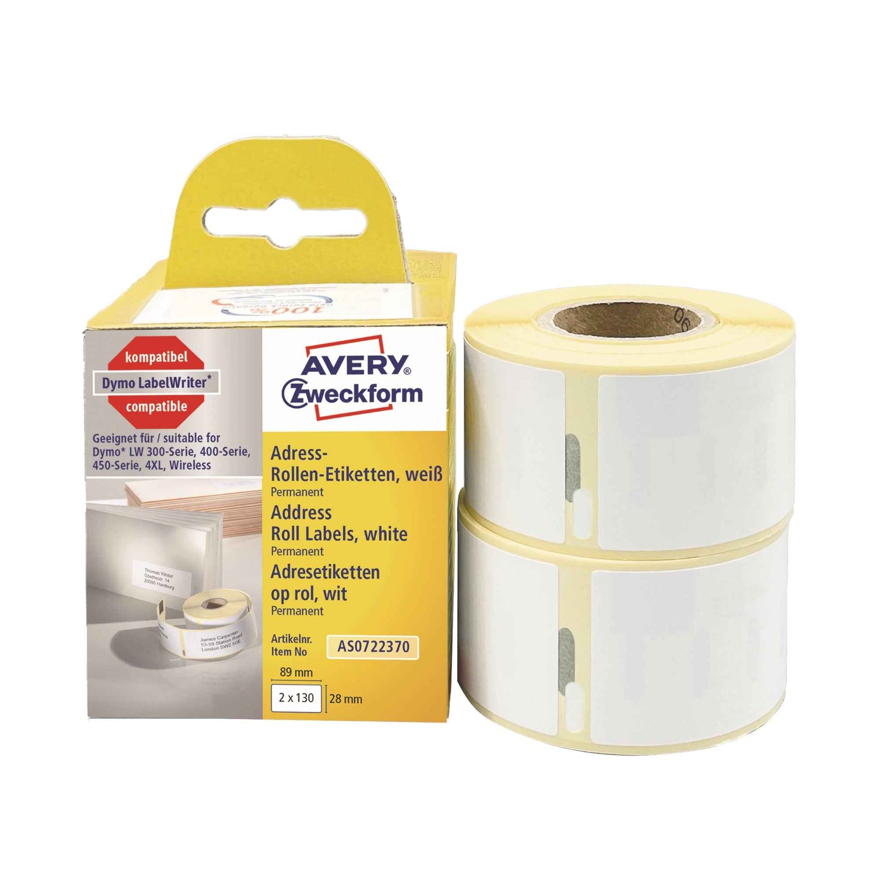 Avery Zweckform Adressetikett 28 x 89 mm (B x H) 2 x 130 Etik./Pack.
