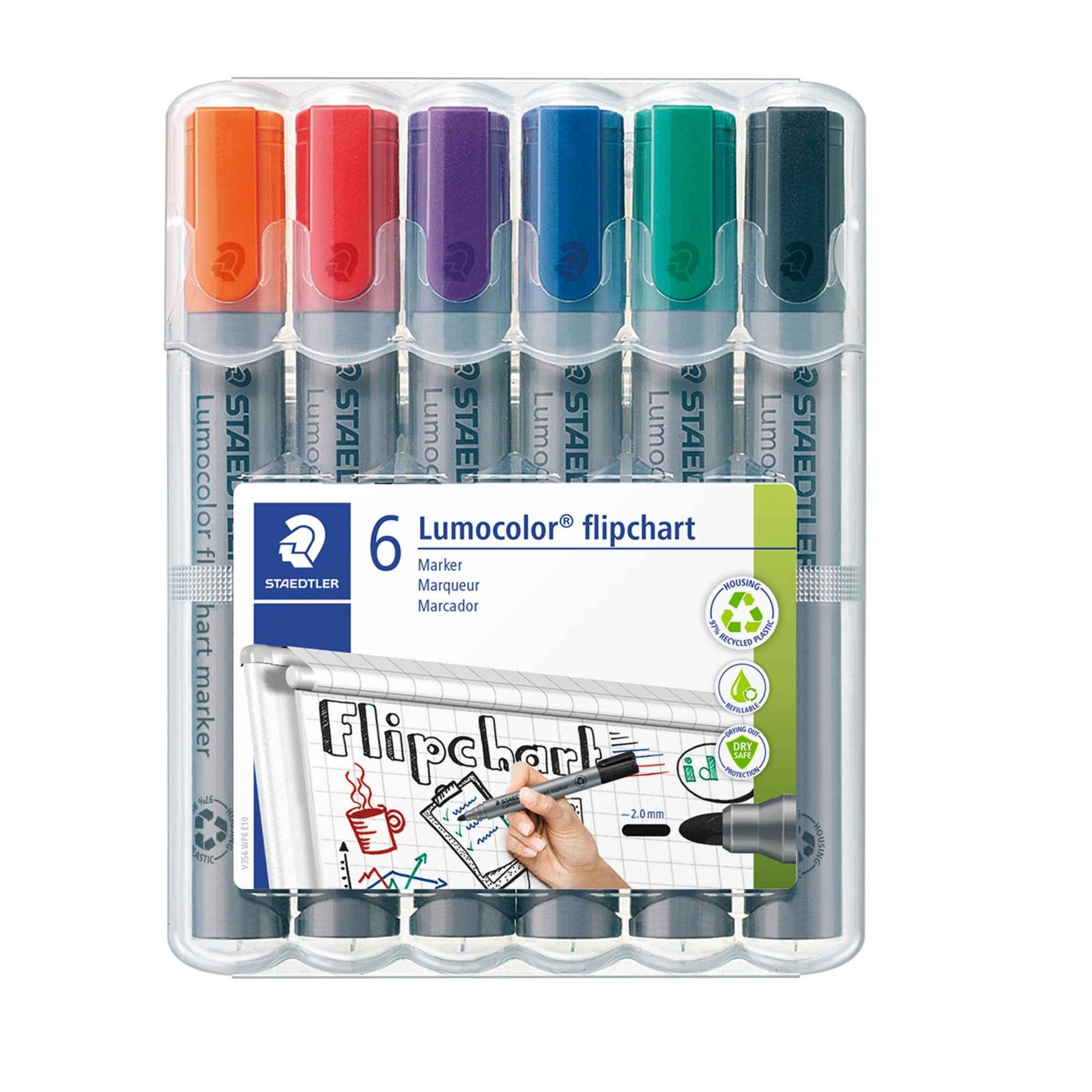 STAEDTLER® Flipchartmarker Lumocolor® 356 2 mm 6 St./Pack.