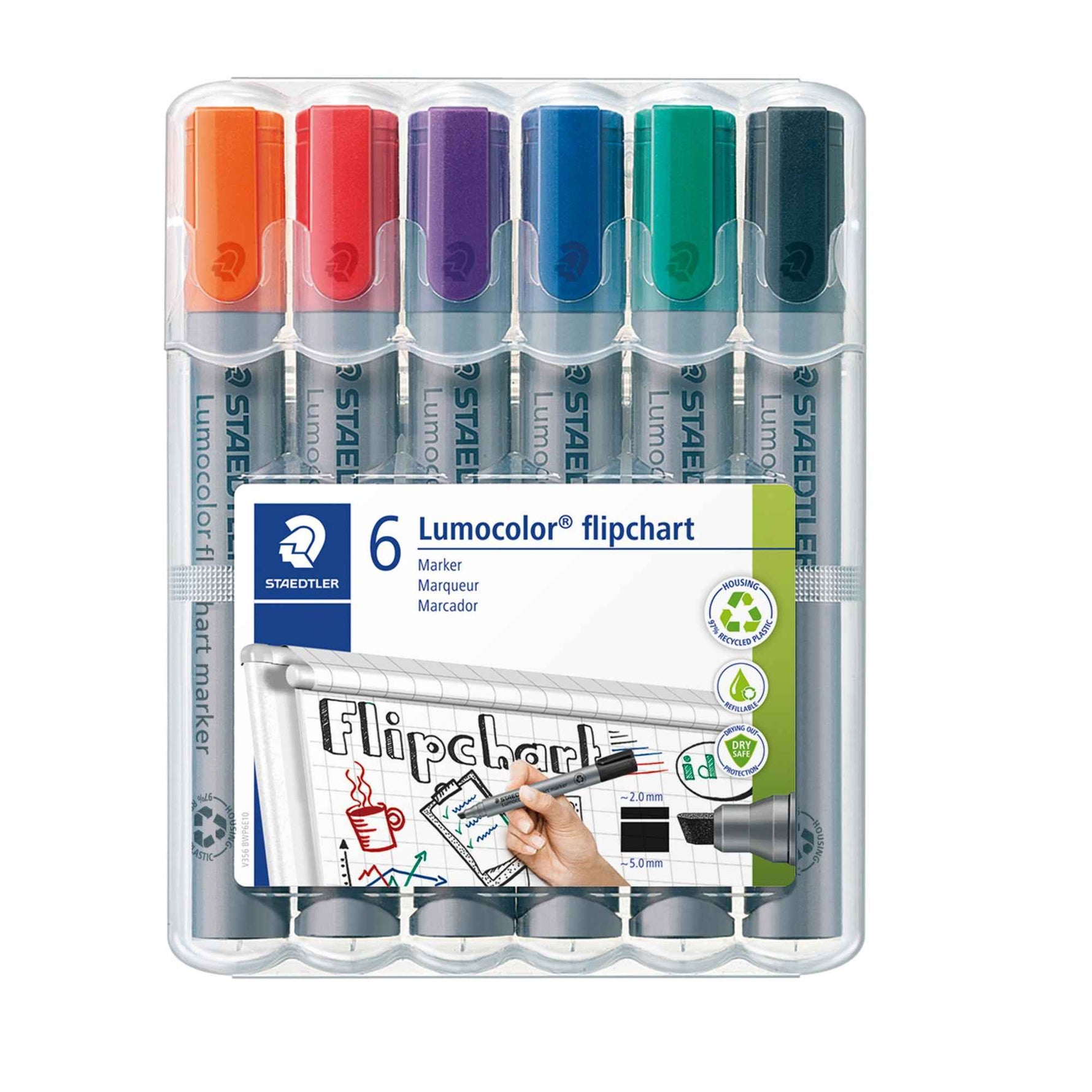 STAEDTLER® Flipchartmarker Lumocolor® 356 2-5 mm 6 St./Pack.