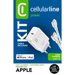cellularline Ladegerät Kommunikationstechnik USB-C CHARGER KIT 20W 20 W