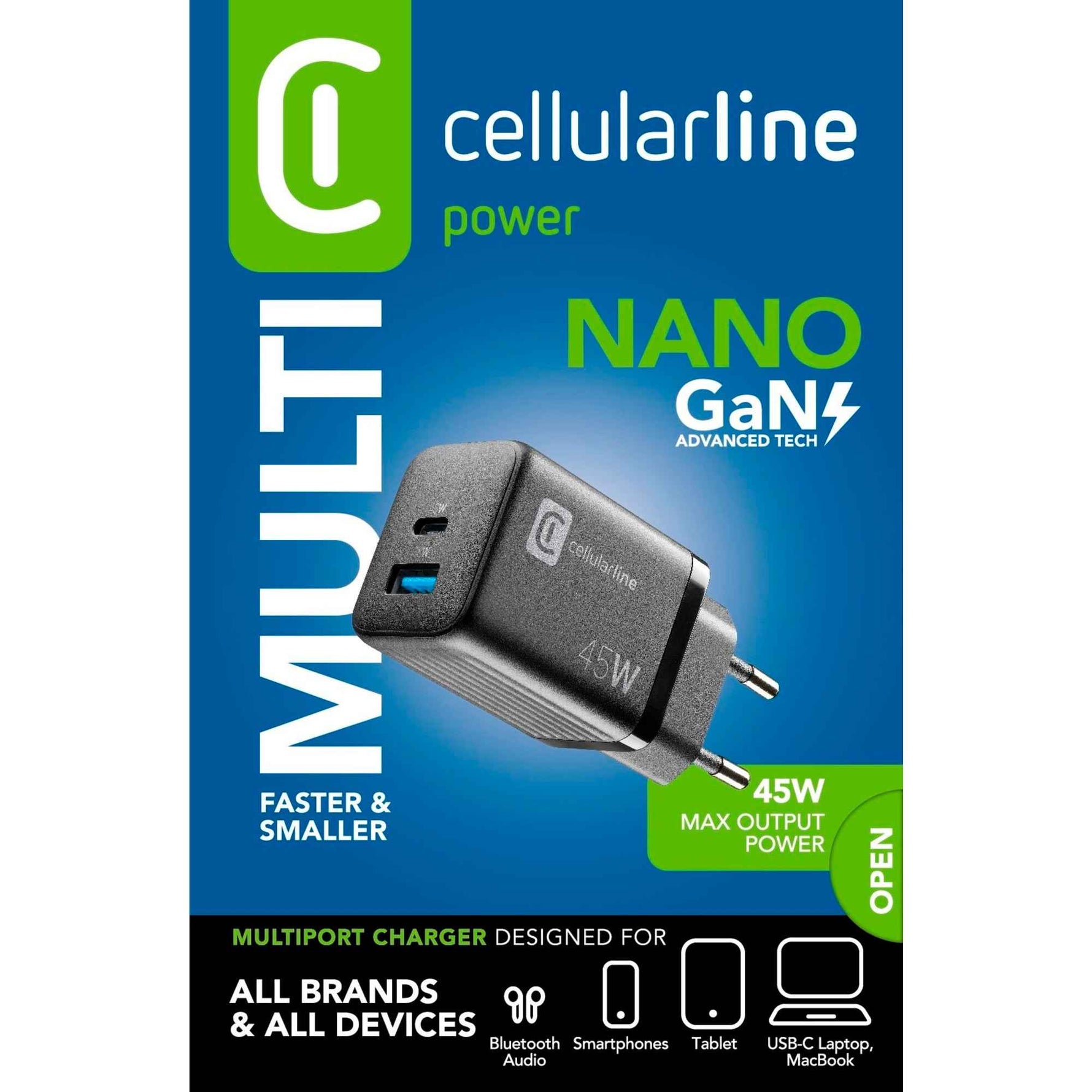 cellularline Ladegerät Kommunikationstechnik Multipower Micro 45 W