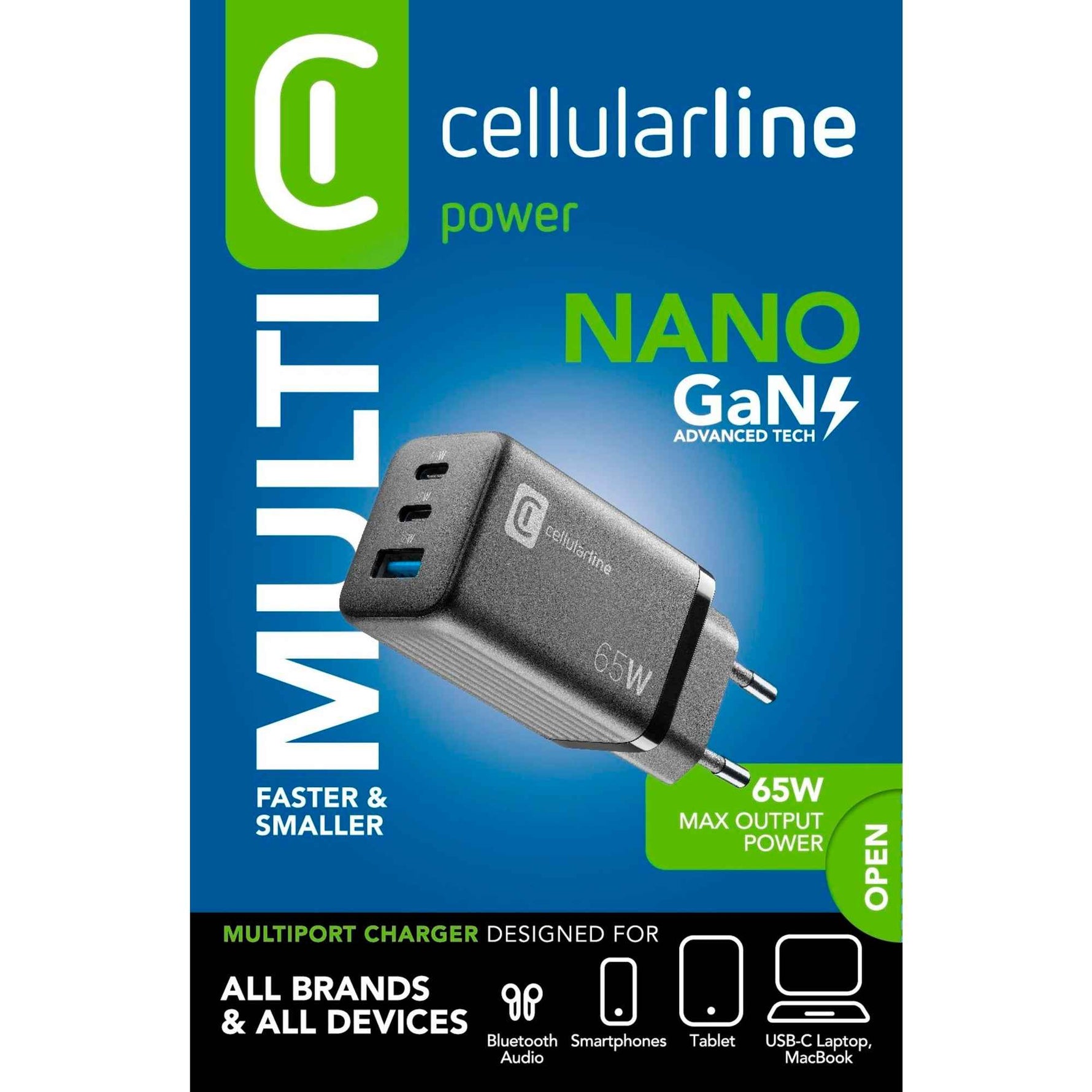 cellularline Ladegerät Kommunikationstechnik Multipower Micro 65 W