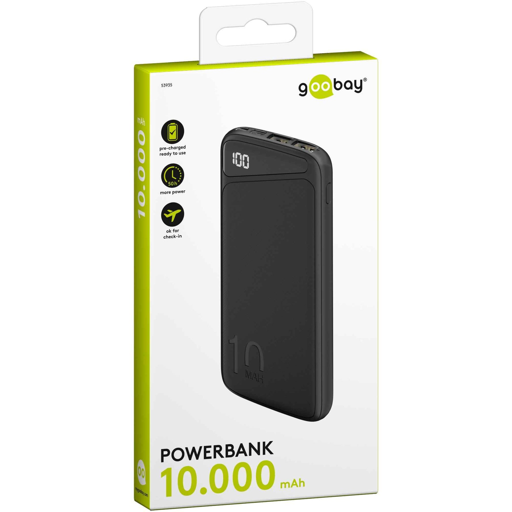 Goobay® Powerbank Slimline 10.000 mAh