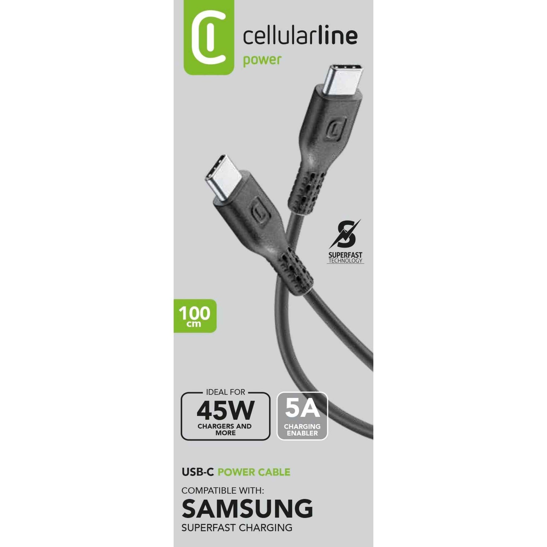 cellularline USB-Kabel Power USB-C-Stecker/USB-C-Stecker