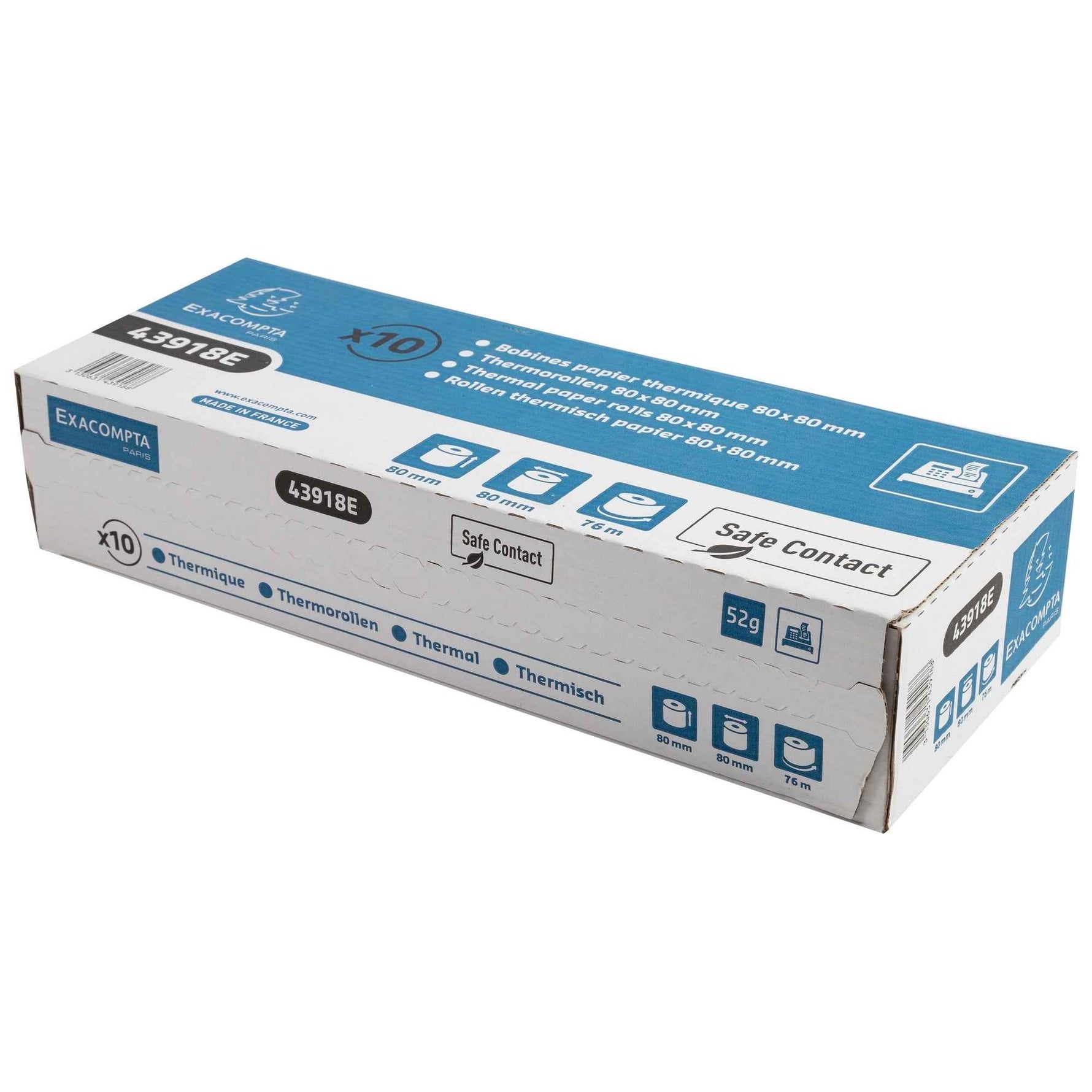 Exacompta Thermokassenrolle Safe Contact 80 mm x 76 m (B x L) 10 St./Pack.
