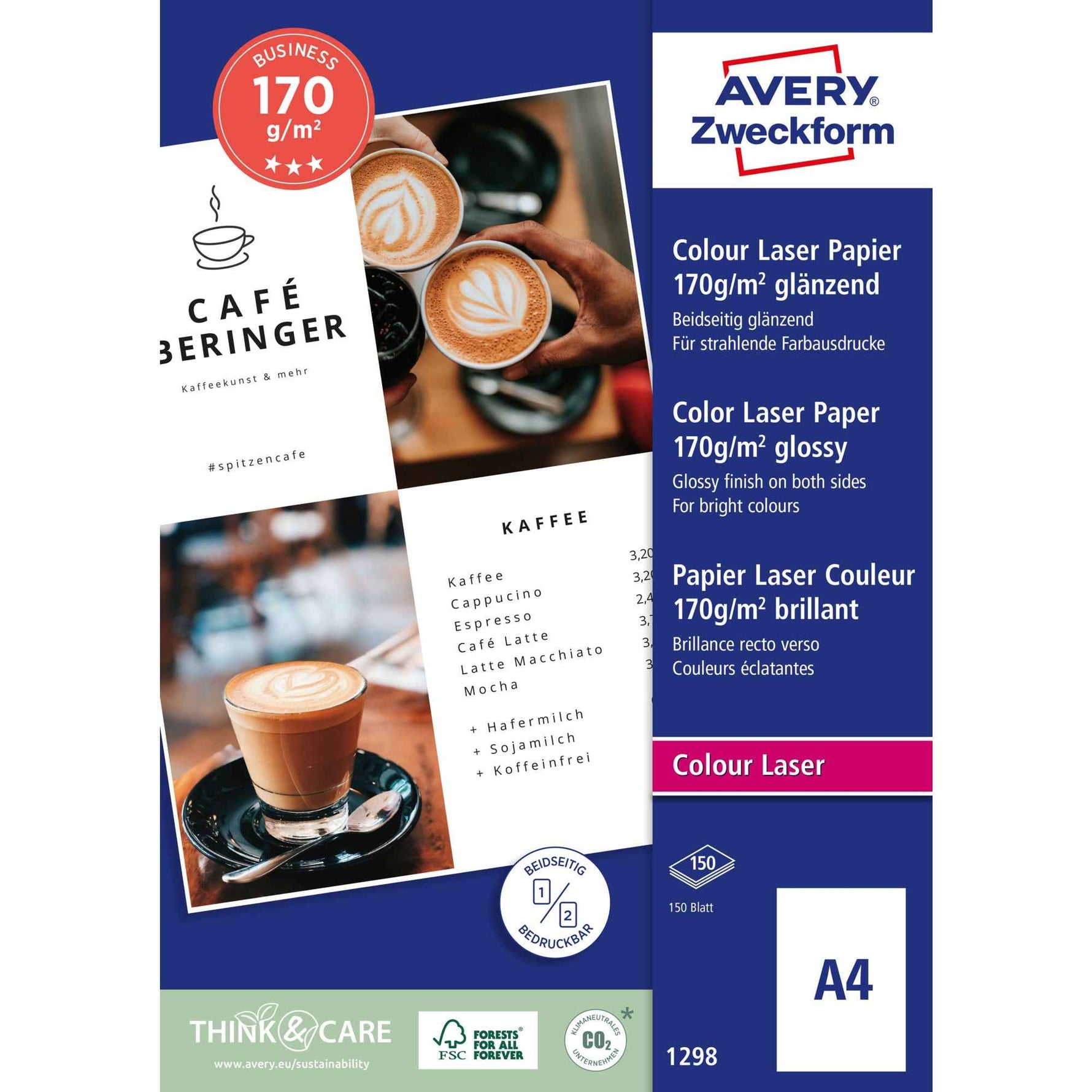 Avery Zweckform Farblaserpapier Business 170 g/m²