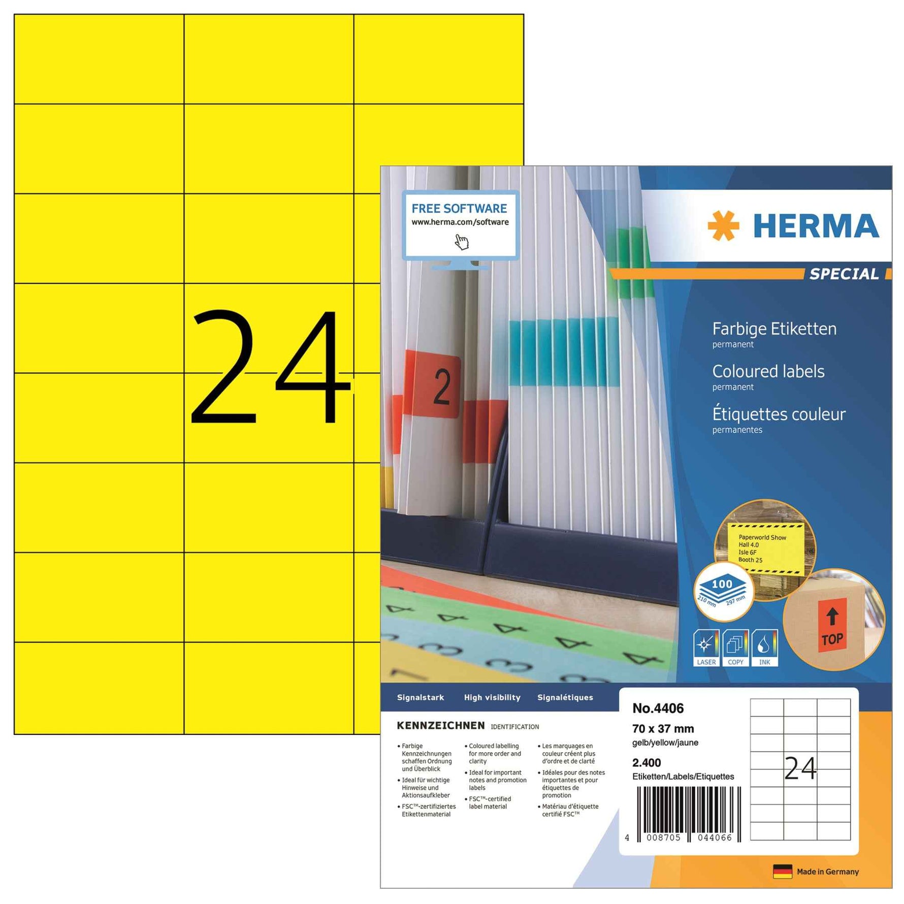 HERMA Universaletikett farbig 70 x 37 mm (B x H)