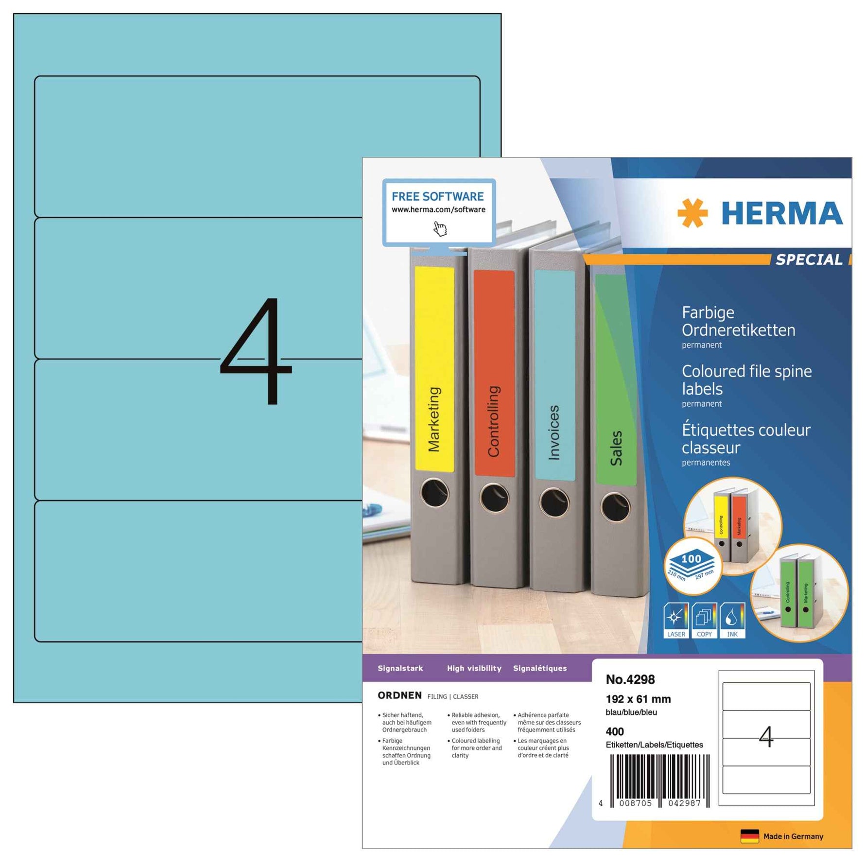 HERMA Ordnerrückenetikett