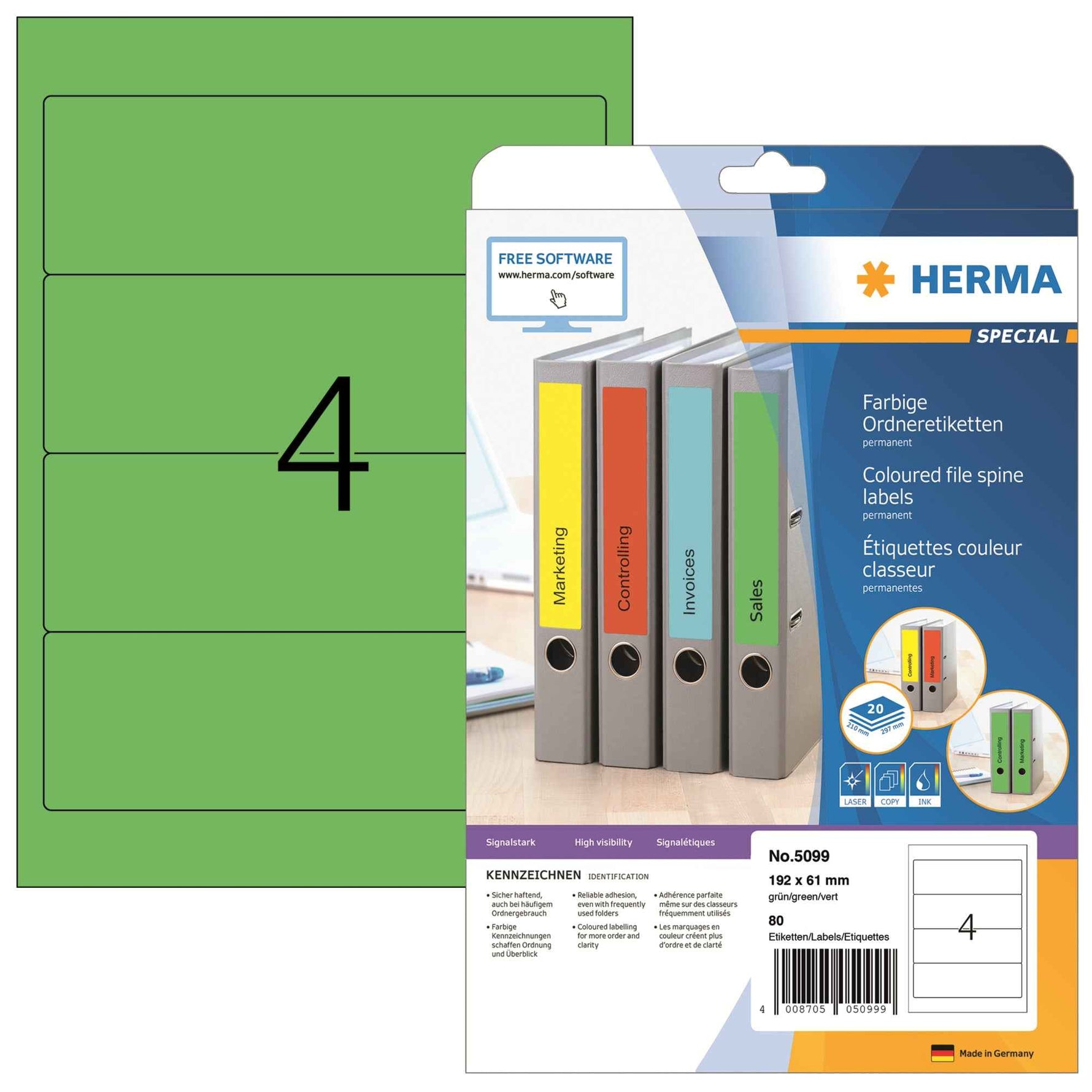 HERMA Ordnerrückenetikett