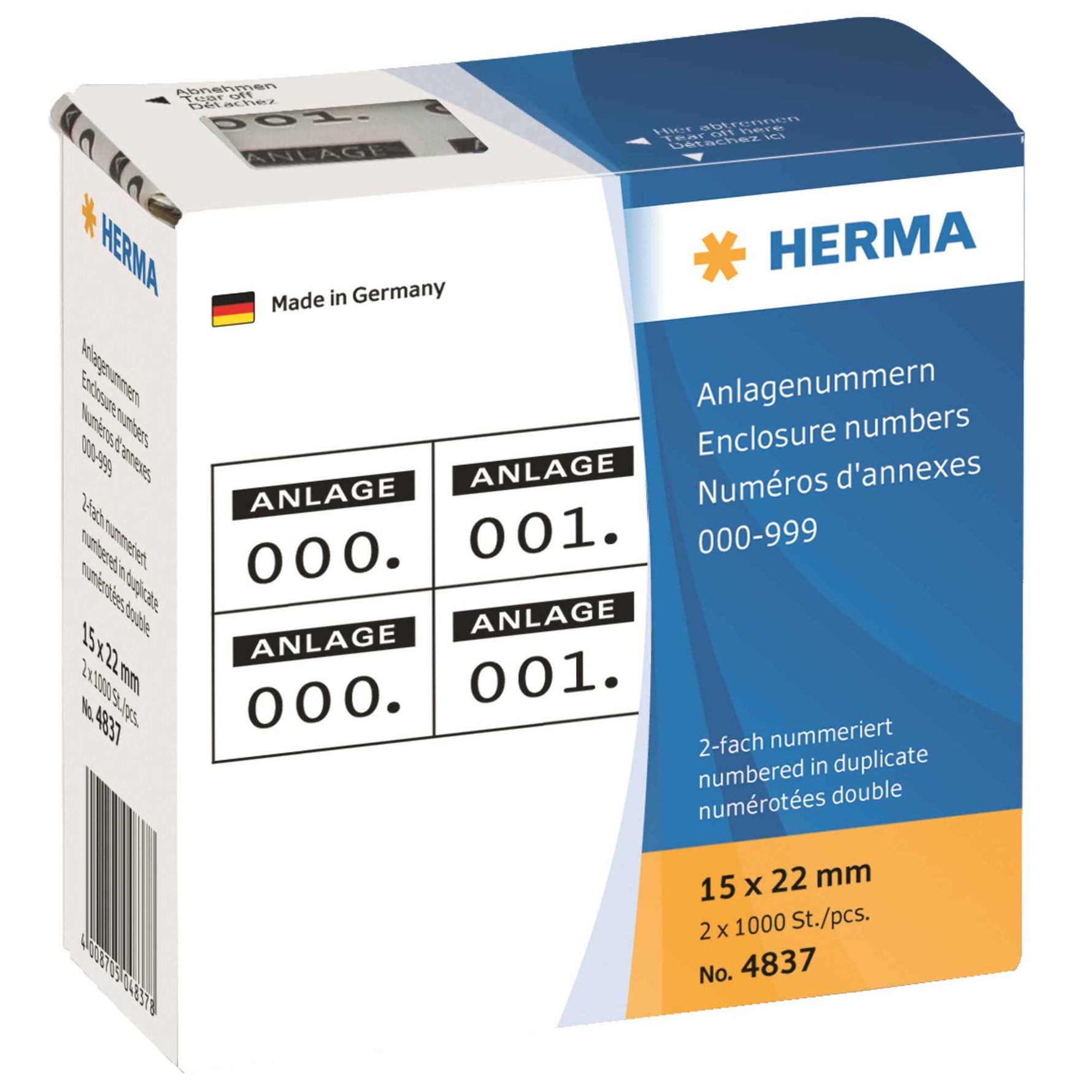 HERMA Nummernetikett 15 x 22 mm (B x H)