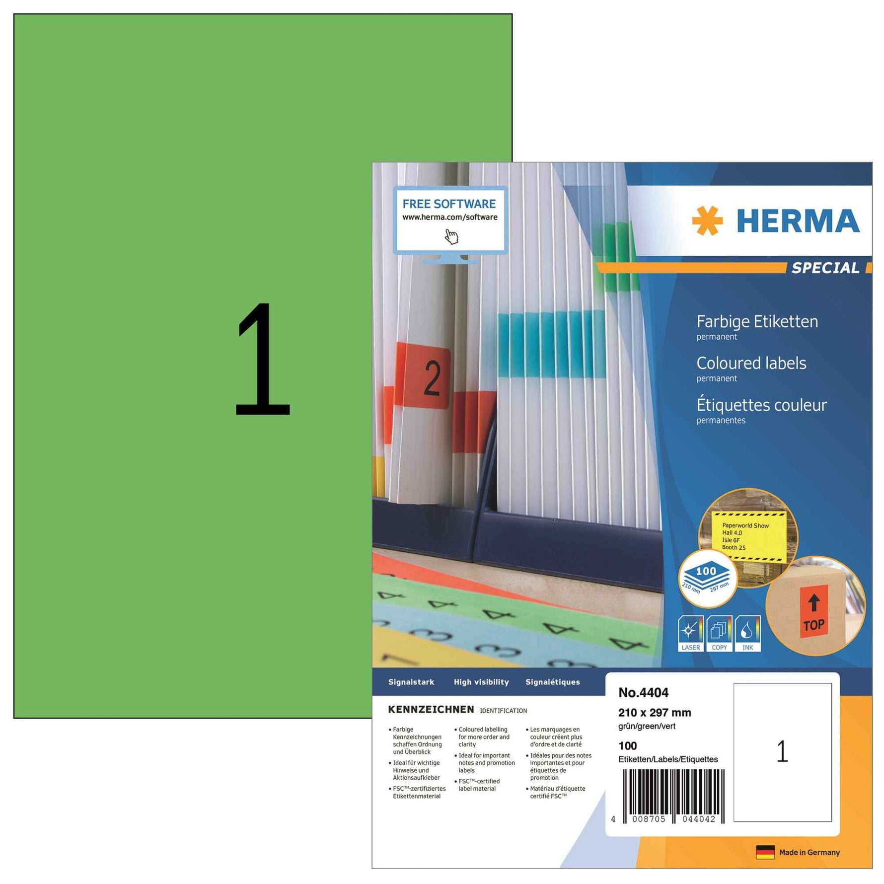 HERMA Universaletikett 210 x 297 mm (B x H)