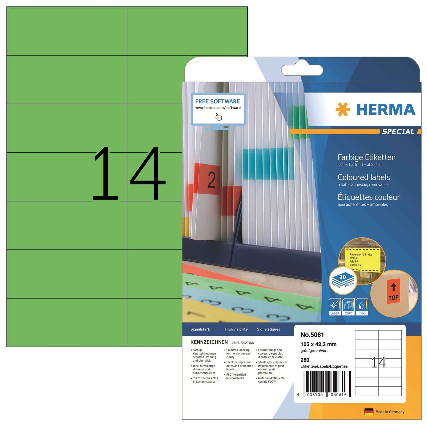 HERMA Universaletikett 105 x 42,3 mm (B x H)
