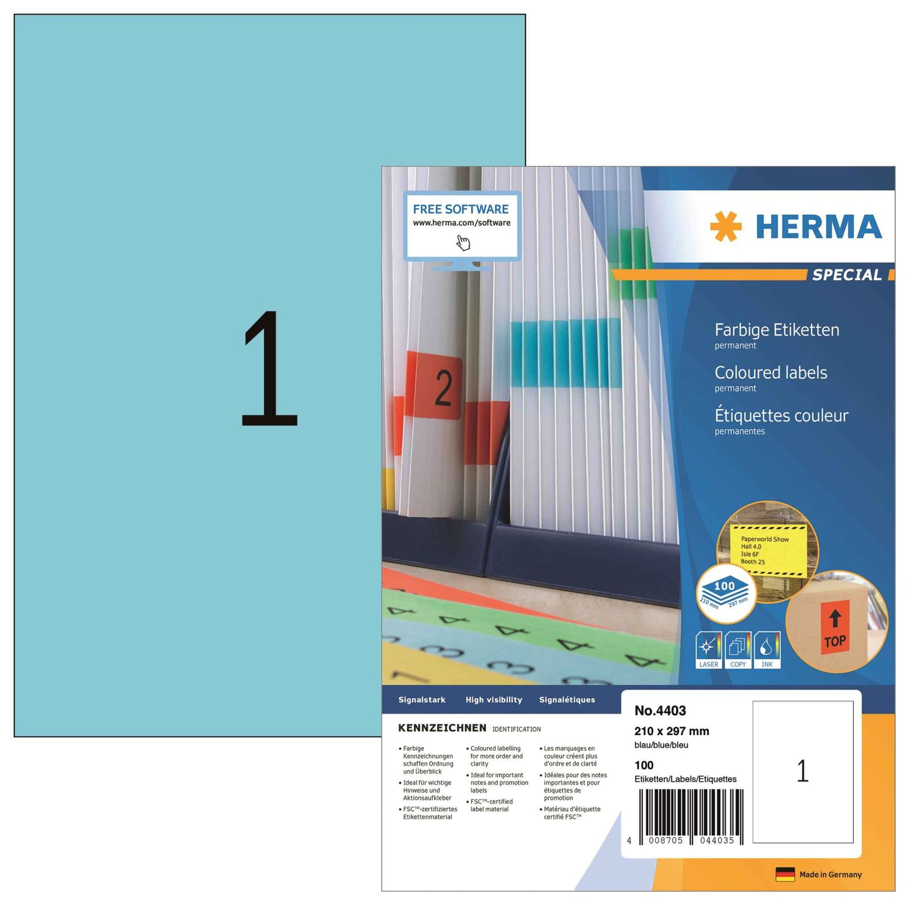 HERMA Universaletikett 210 x 297 mm (B x H)
