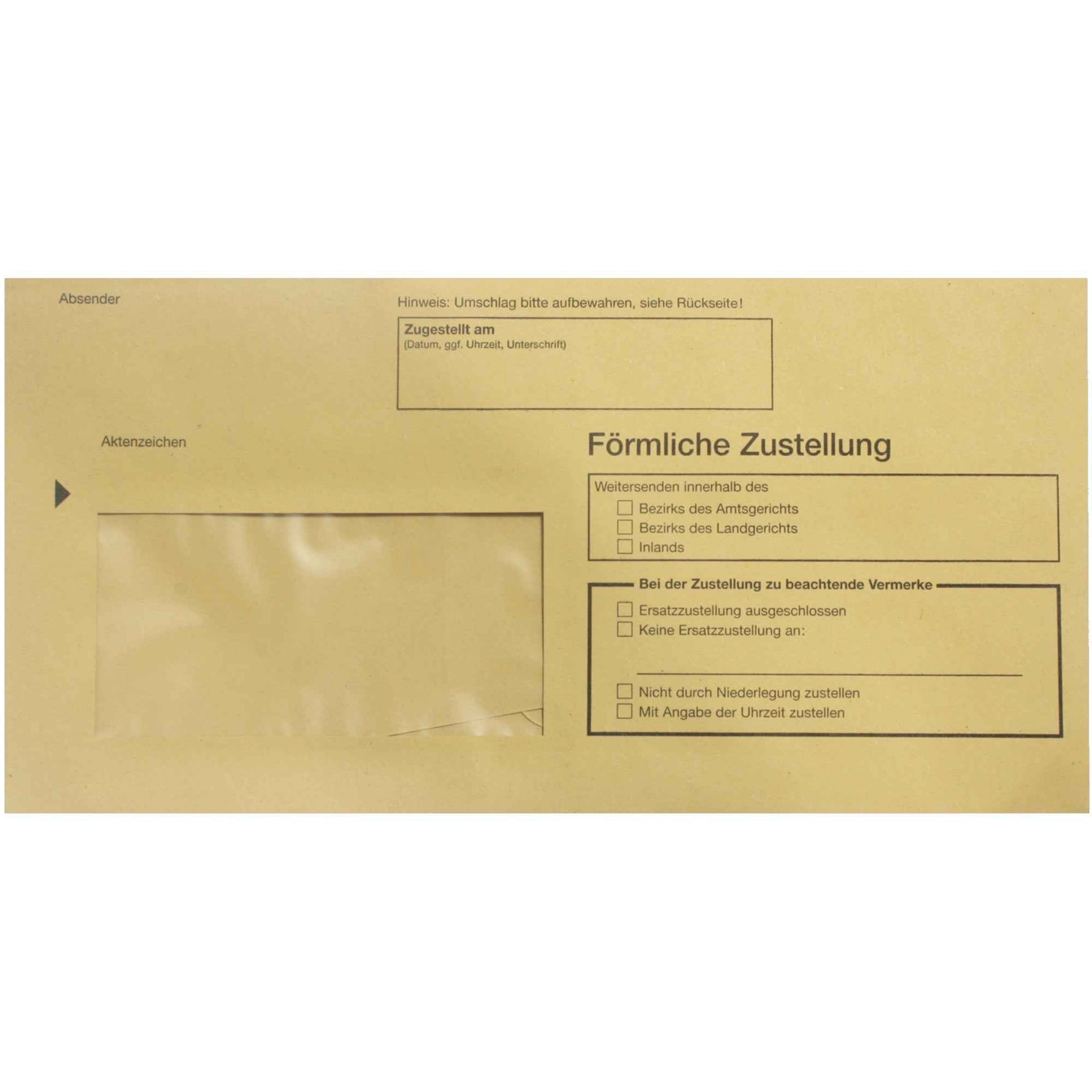RNK Verlag Zustellungsumschlag DIN lang mit Fenster