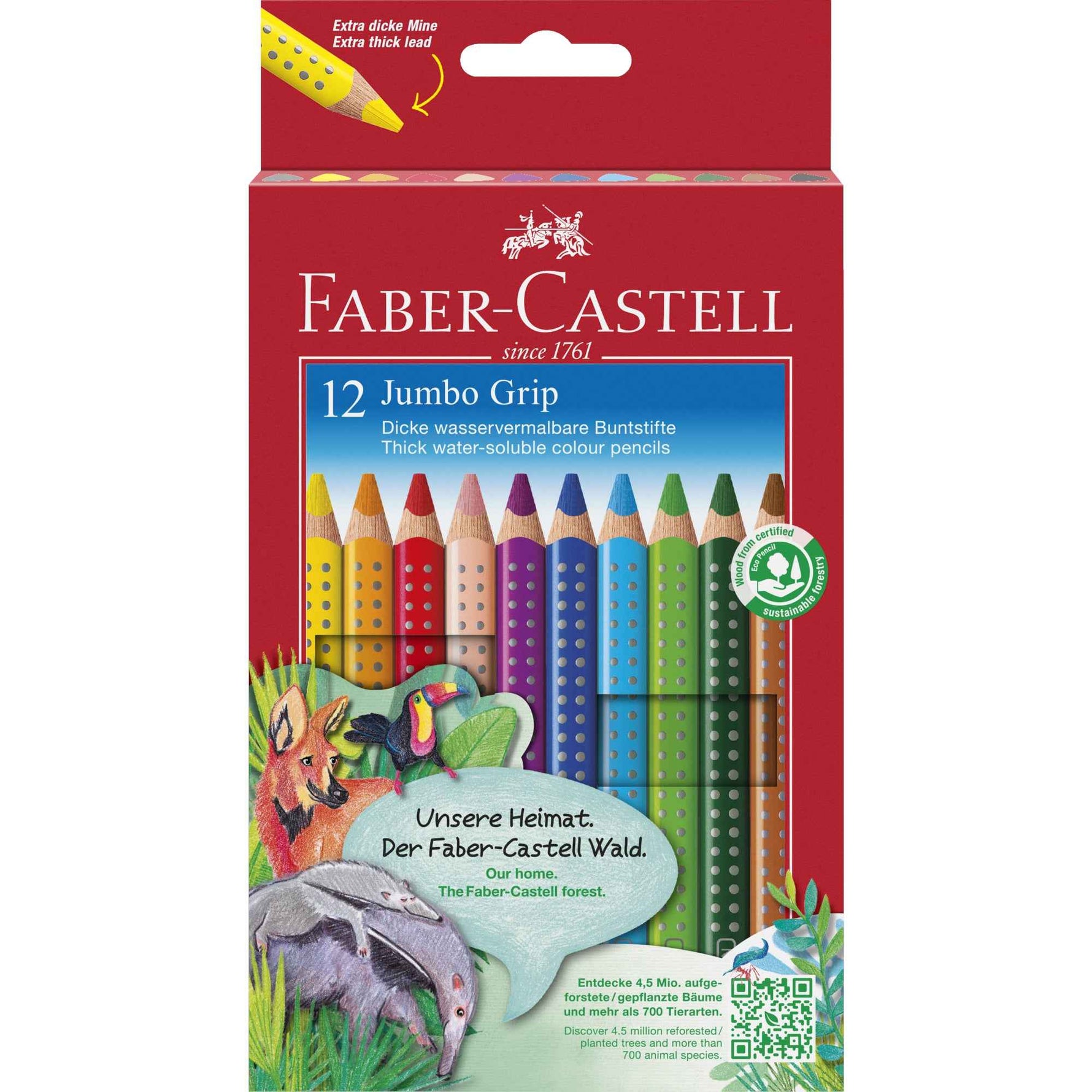Faber-Castell Buntstift Jumbo GRIP 12 St./Pack.