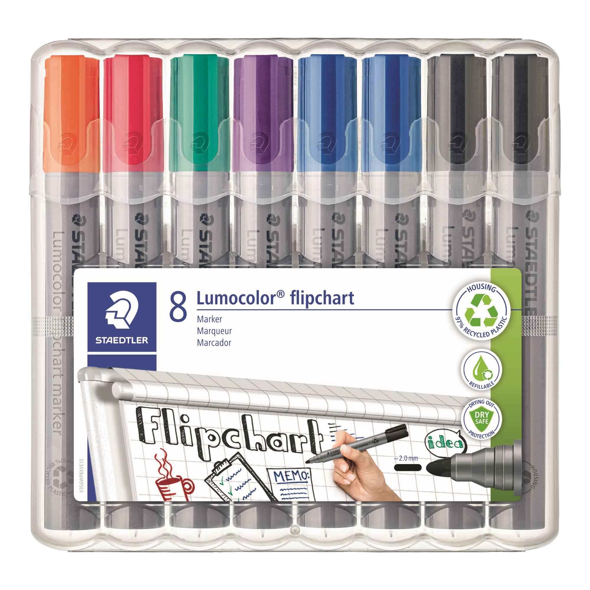 STAEDTLER® Flipchartmarker Lumocolor® 356 2 mm 8 St./Pack.