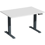 Geramöbel Schreibtisch Elevate Plus 1.200 x 630-1.280 x 800 mm (B x H x T) anthrazit – Produktbild 4